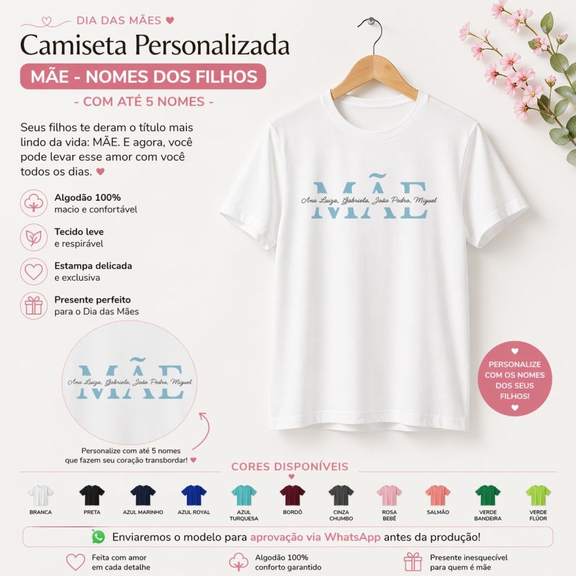 Camiseta Personalizada Mae e filhos